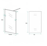 Inloopdouche Olivia 80x200cm Helder Glas Mat Zwart Raamwerk