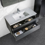 Onderkast badkamermeubel Tieme mat zwart 100x50x48cm