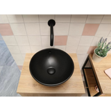 Waskom keramiek mat zwart 38x38x15cm