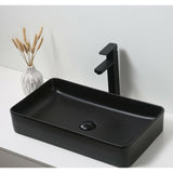 Waskom keramiek mat zwart 60x34x11cm