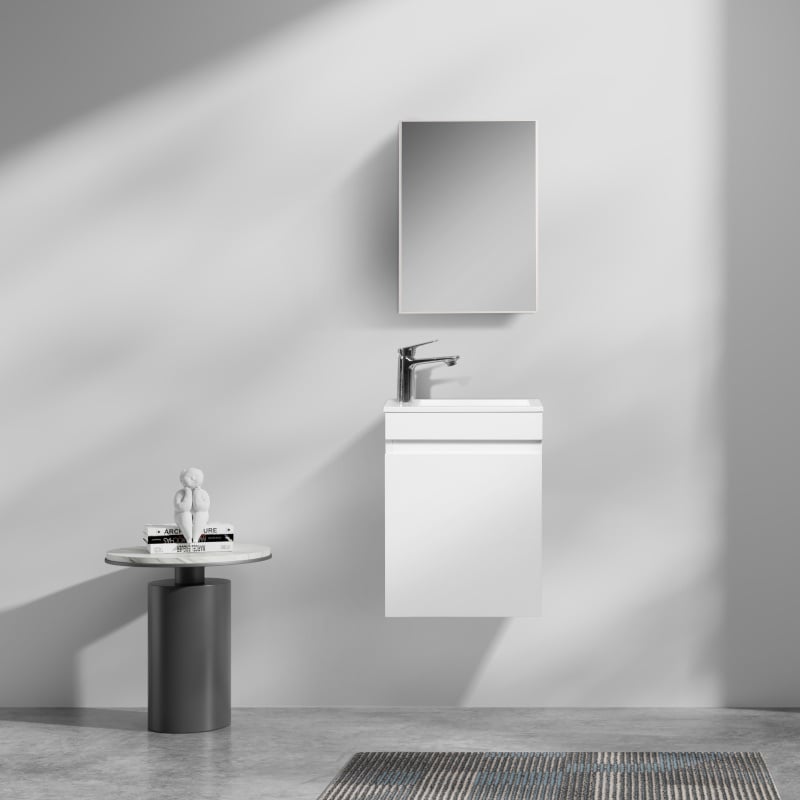 Fonteinkast Tieme hoogglans wit