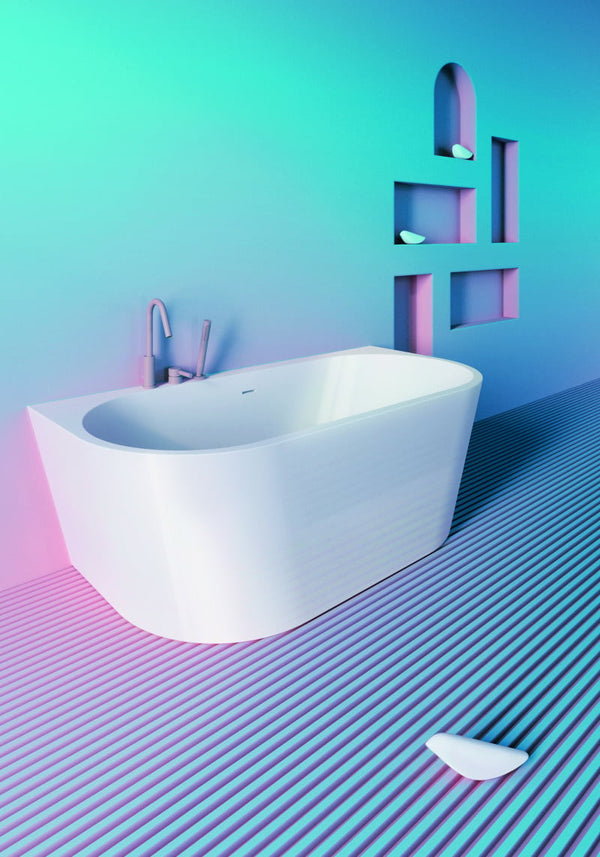 Half vrijstaand bad Juul wit glans