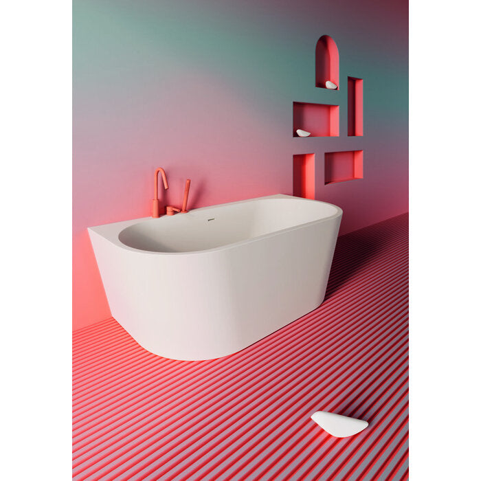 Half vrijstaand bad Juul wit mat