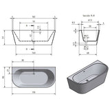 Half vrijstaand bad Juul wit mat