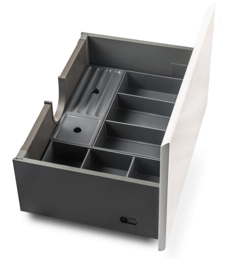 Lade organizer 32x11x6cm 3-vakken grijs