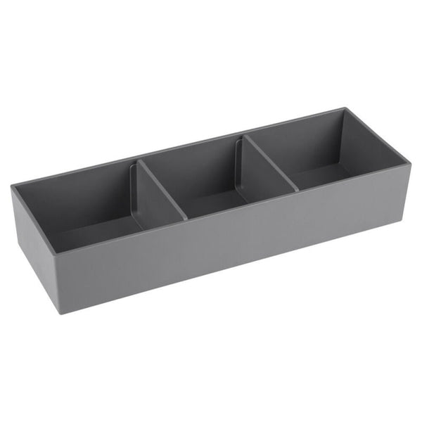 Lade organizer 32x11x6cm 3-vakken grijs