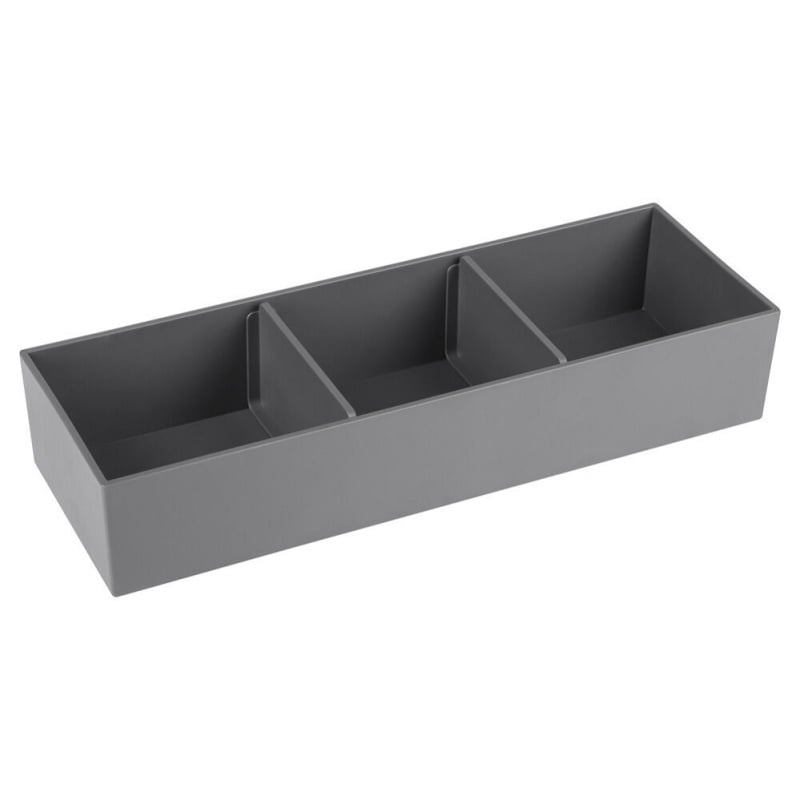 Lade organizer 32x11x6cm 3-vakken grijs
