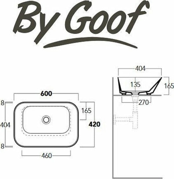 Mees design waskom rechthoek mat blauw
