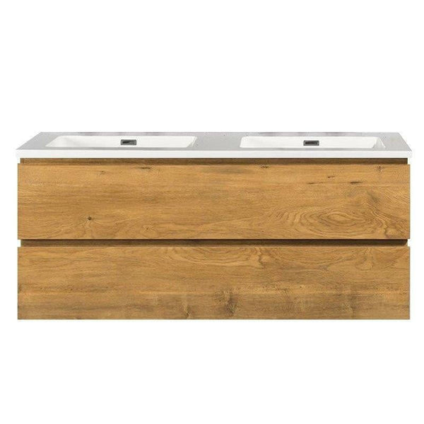 Mineraalmarmer wastafel Tieme 120cm wit zonder kraangat