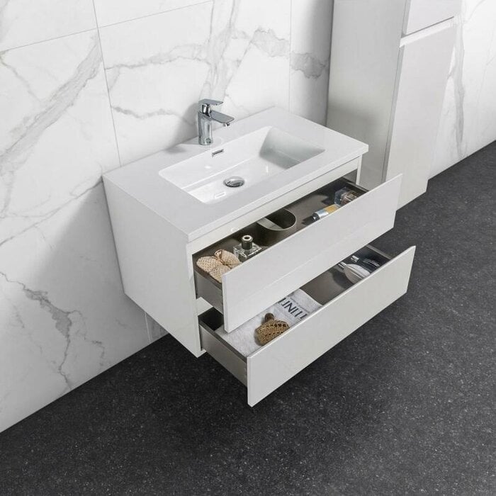 Onderkast badkamermeubel Tieme hoogglans wit 80x50x48cm