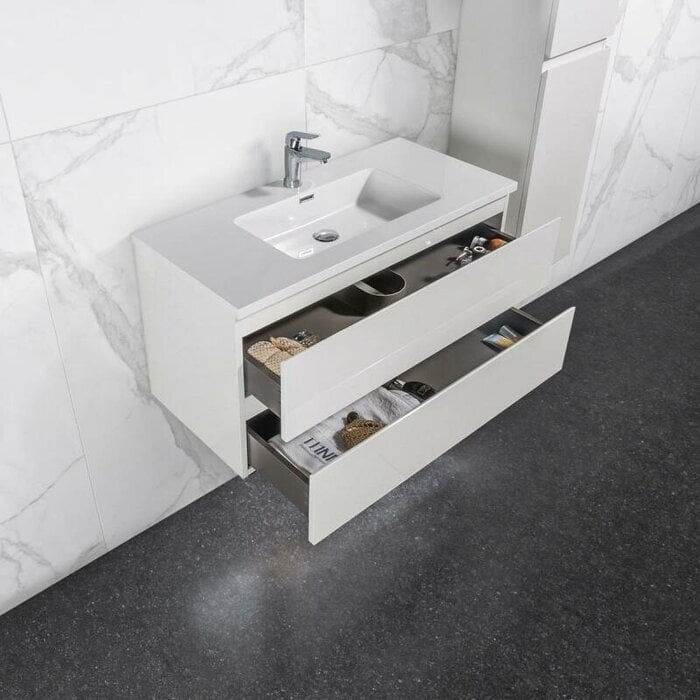 Onderkast badkamermeubel Tieme hoogglans wit 100x50x48cm