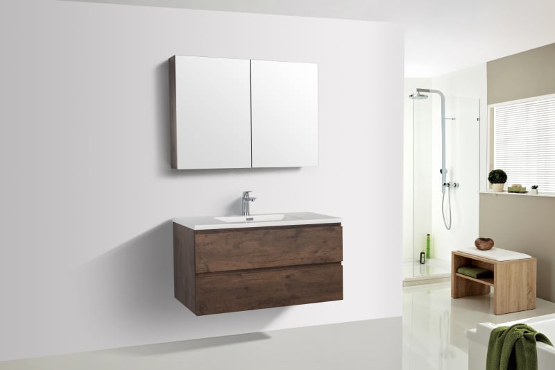 Onderkast badkamermeubel Tieme mat donker eiken 100x50x48cm