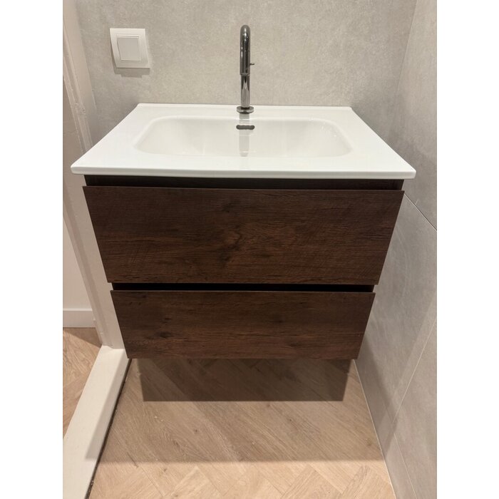 Onderkast badkamermeubel Tieme mat donker eiken 60x50x48cm