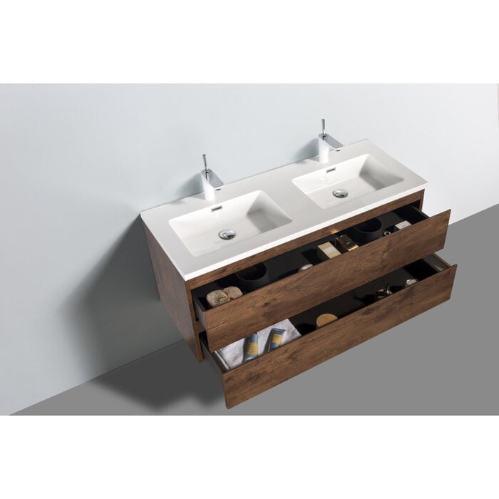 Onderkast badkamermeubel Tieme mat donker eiken 120x50x48cm