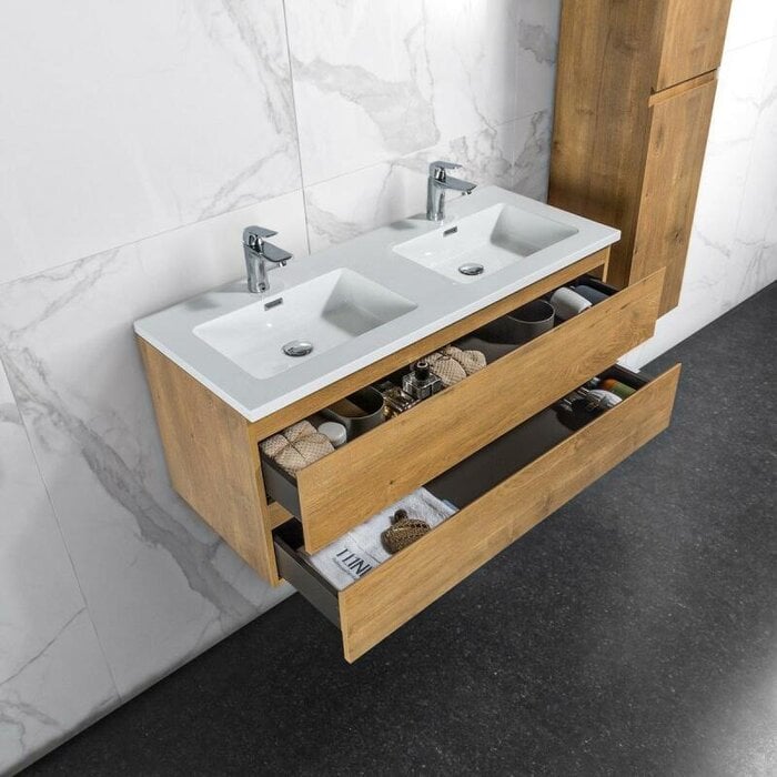 Onderkast badkamermeubel Tieme mat eiken 120x50x48cm