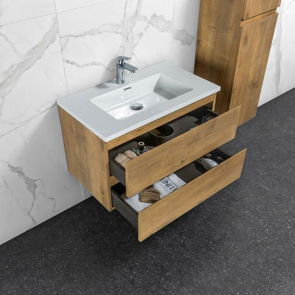 Onderkast badkamermeubel Tieme mat eiken 80x50x48cm