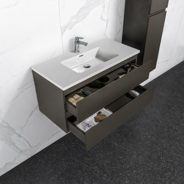 Onderkast badkamermeubel Tieme mat grijs 100x50x48cm