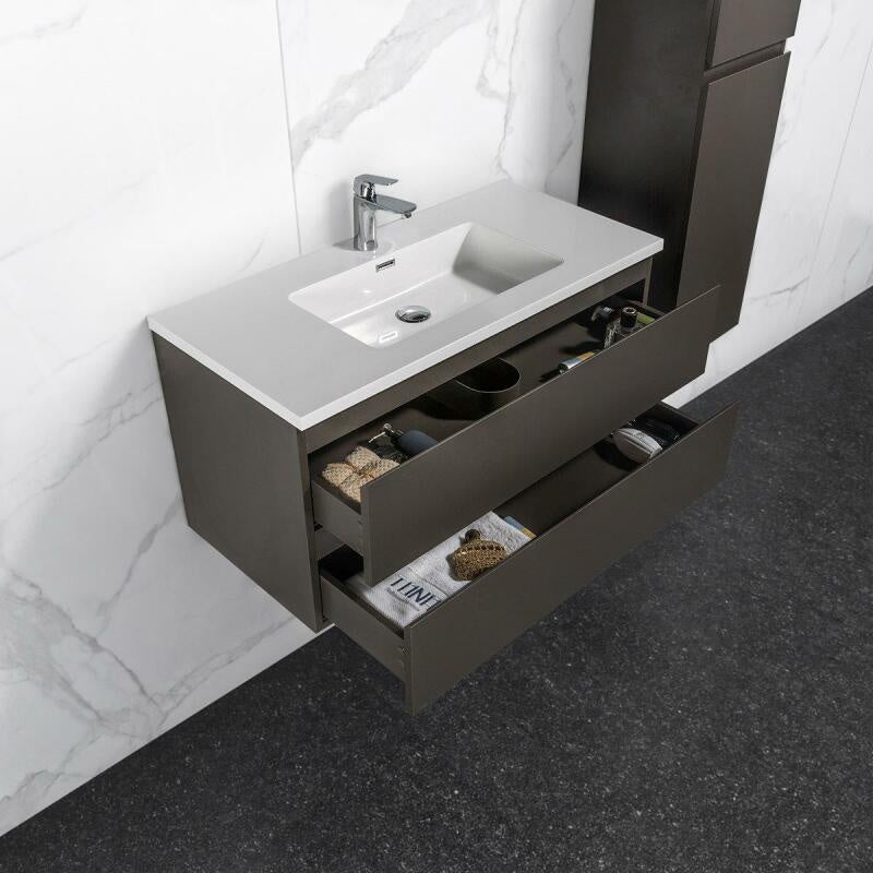 Onderkast badkamermeubel Tieme mat grijs 100x50x48cm