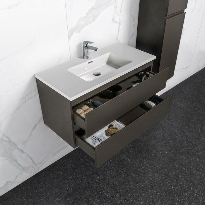 Onderkast badkamermeubel Tieme mat grijs 100x50x48cm