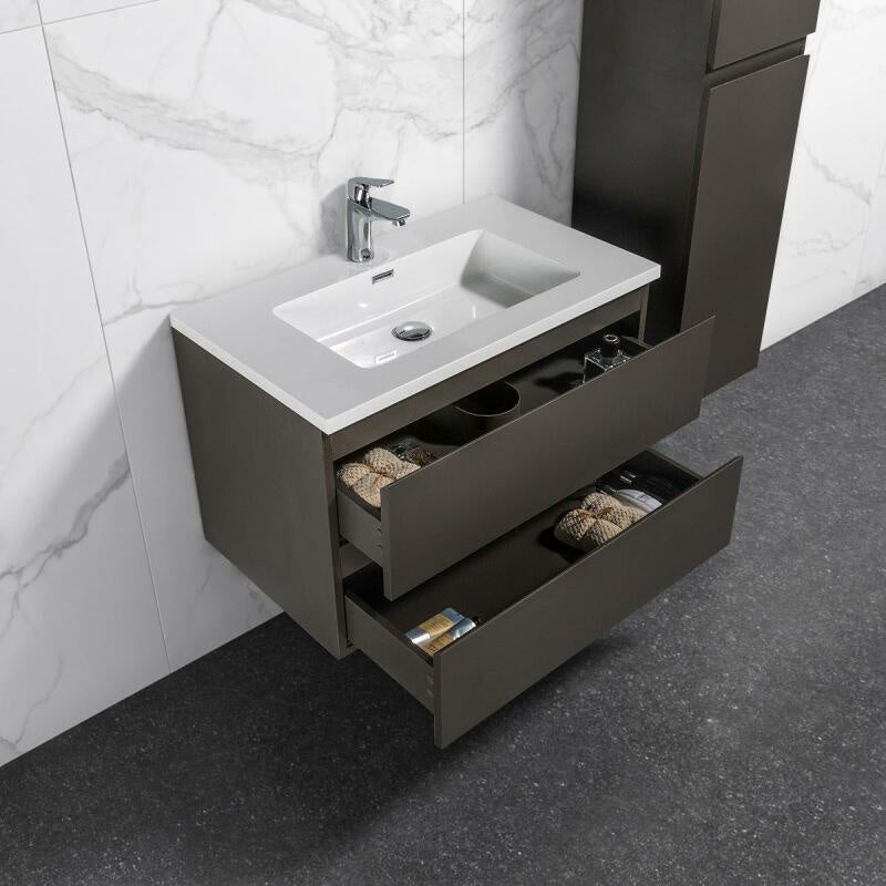 Onderkast badkamermeubel Tieme mat grijs 80x50x48cm