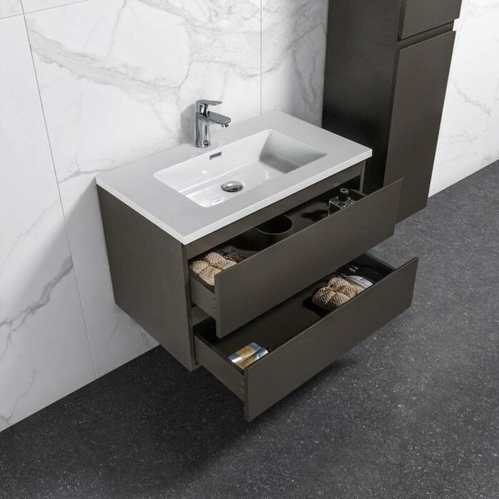 Onderkast badkamermeubel Tieme mat grijs 80x50x48cm