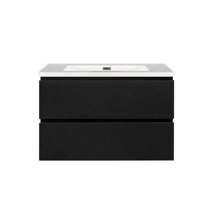 Onderkast badkamermeubel Tieme mat zwart 80x50x48cm
