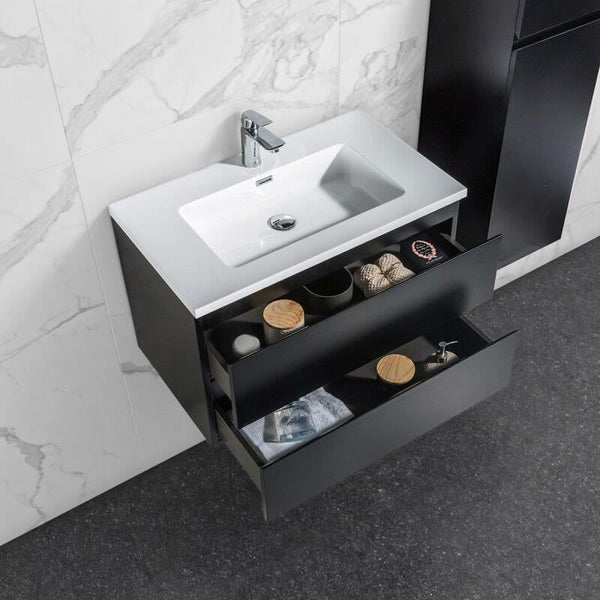 Onderkast badkamermeubel Tieme mat zwart 80x50x48cm
