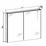 Spiegelkast Tieme mat grijs 60x70x16cm