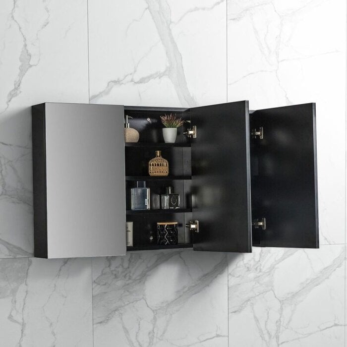 Spiegelkast Tieme mat zwart 120x70x16cm