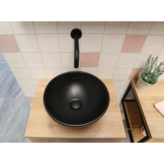 Waskom keramiek mat zwart 38x38x15cm