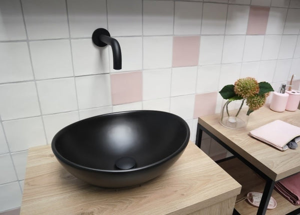 Waskom keramiek mat zwart 40x33x14.5cm