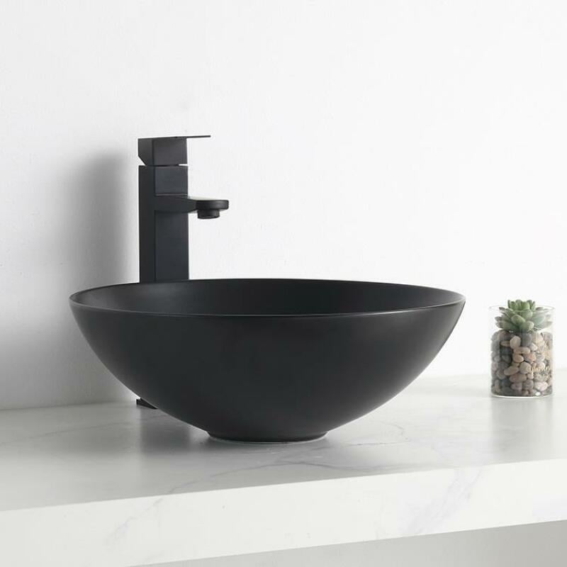 Waskom keramiek mat zwart 40x40x13.5cm