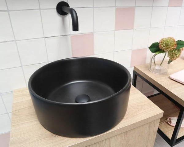 Waskom keramiek mat zwart 40x40x15cm