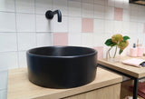 Waskom keramiek mat zwart 40x40x15cm
