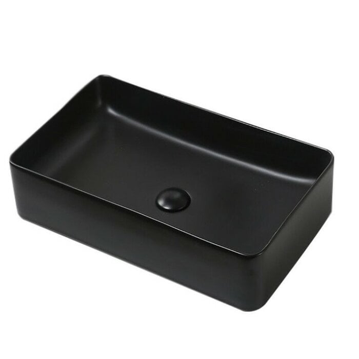 Waskom keramiek mat zwart 60x34x11cm