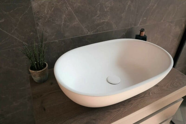 Waskom Tijn Solid Surface White Matt 55x35,5x14,5cm