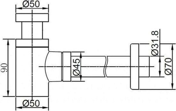 Wastafel sifon mat Zwart